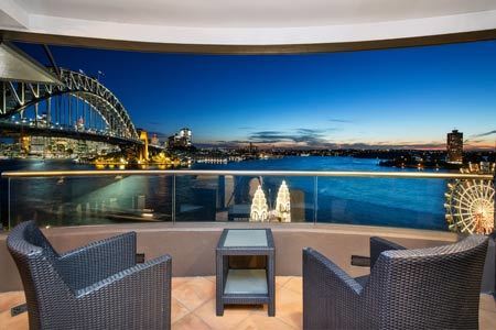 balcony view from Milsons Point apartment
